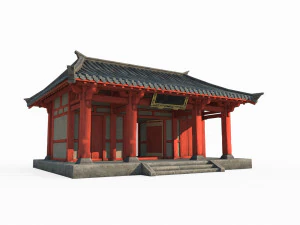 East Asian ancient building doorway 3D Model