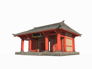 East Asian ancient building doorway Modello 3D