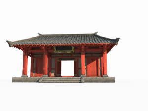 East Asian ancient building doorway Modello 3D