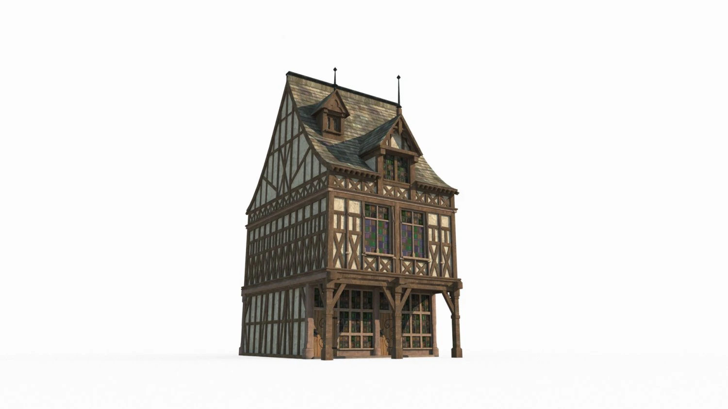 Miasta środkowego świata budują domy Model 3D .c4d .max .obj .3ds .fbx .stl .blend 