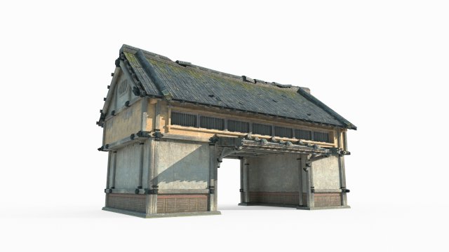 East Asia ancient building passage house 3D Model .c4d .max .obj .3ds .fbx .stl .blend 