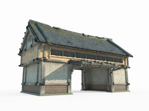 East Asia ancient building passage house 3D Model
