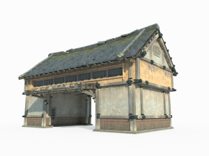 East Asia ancient building passage house 3D Model