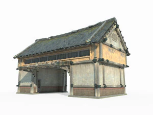 East Asia ancient building passage house 3D Model