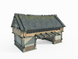 East Asia ancient building passage house 3D Model