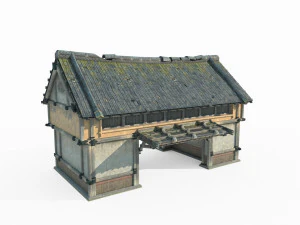 East Asia ancient building passage house 3D Model