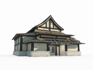 East Asian ancient architecture shop 3D Model