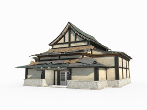 East Asian ancient architecture shop Modello 3D