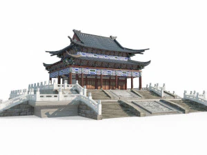 Grandi palazzi dell'antica architettura dell'Asia orientale Modello 3D