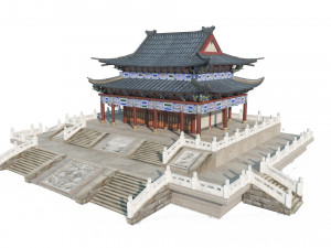 Large palaces of ancient East Asian architecture 3D मॉडल