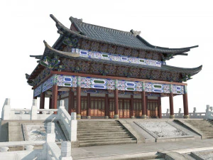 Large palaces of ancient East Asian architecture 3D Model