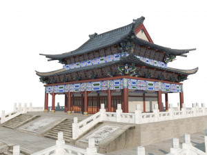 Large palaces of ancient East Asian architecture 3D मॉडल