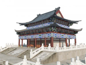 Large palaces of ancient East Asian architecture 3D Model