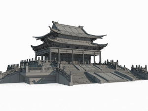Large palaces of ancient East Asian architecture 3D मॉडल