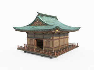 Small Buddhist halls of ancient East Asian architecture Model 3D