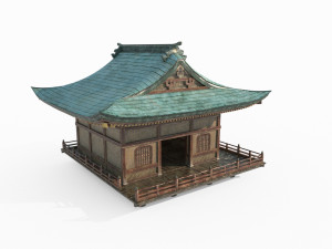 Small Buddhist halls of ancient East Asian architecture Model 3D