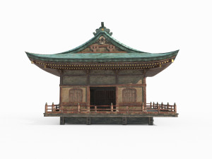 Small Buddhist halls of ancient East Asian architecture Model 3D