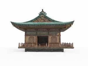Small Buddhist halls of ancient East Asian architecture 3D Model