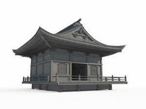Small Buddhist halls of ancient East Asian architecture 3D Model