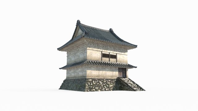 East Asian ancient architectural defense loft 3Dモデル .c4d .max .obj .3ds .fbx .stl .blend 