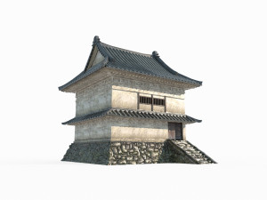 East Asian ancient architectural defense loft 3D Model
