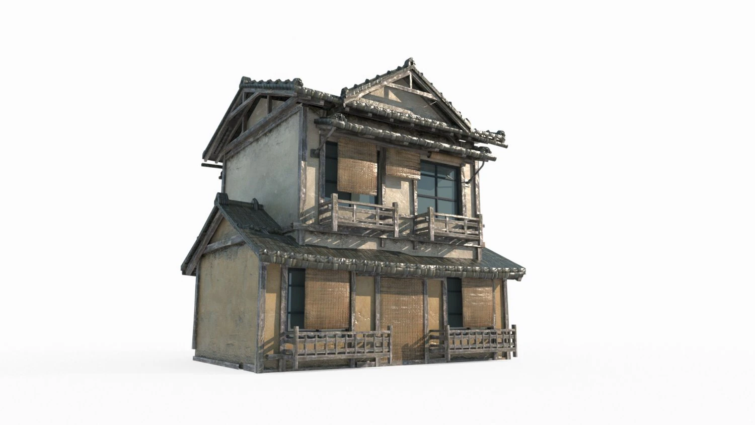 Single room in ancient Asian architecture 3D Model .c4d .max .obj .3ds .fbx .stl .blend 