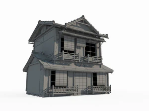 Single room in ancient Asian architecture 3D Model