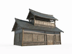 Negozio di architettura e case antiche dell'Asia orientale Modello 3D