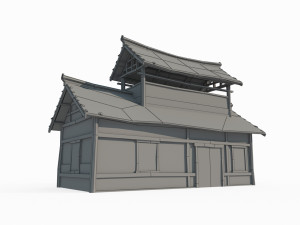 East Asian Ancient Architecture and Houses Store 3Dモデル