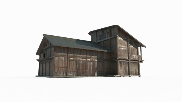 East Asian ancient architecture small house 3D Модель .c4d .max .obj .3ds .fbx .stl .blend 