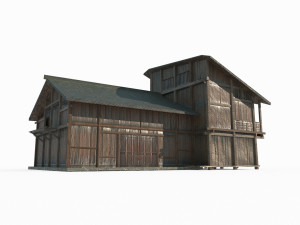 East Asian ancient architecture small house 3D Model