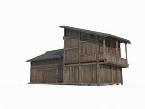 East Asian ancient architecture small house 3D Модель