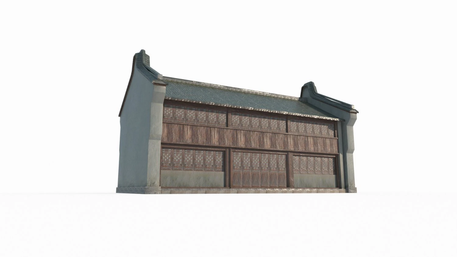 Small shop of East Asian ancient architecture 3D Model .c4d .max .obj .3ds .fbx .stl .blend 