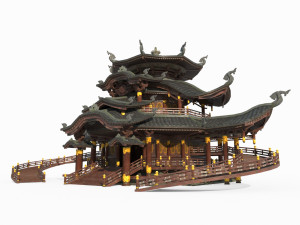 East Asian ancient architecture meeting palace 3D 모델