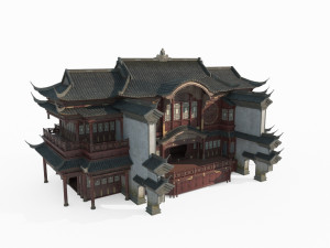 East Asian ancient architecture luxury stage 3D 모델