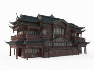 East Asian ancient architecture luxury stage 3D 모델