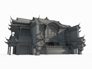 East Asian ancient architecture luxury stage 3D 모델