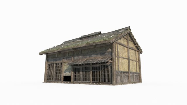 East Asian ancient architecture small house Modèle 3D .c4d .max .obj .3ds .fbx .stl .blend 