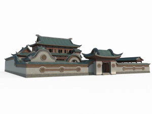 East Asian ancient architecture rich compound 3D Model