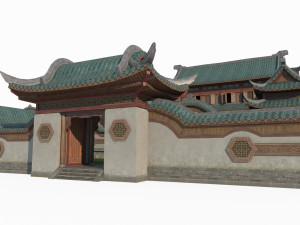 East Asian ancient architecture rich compound Modelo 3D