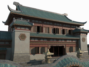 East Asian ancient architecture rich compound Modelo 3D