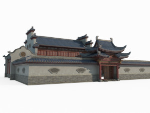 A luxurious courtyard of ancient East Asian architecture 3Dモデル