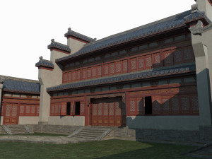 A luxurious courtyard of ancient East Asian architecture 3Dモデル