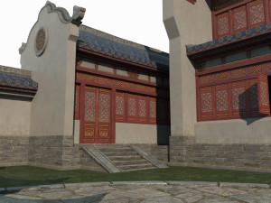 A luxurious courtyard of ancient East Asian architecture 3Dモデル