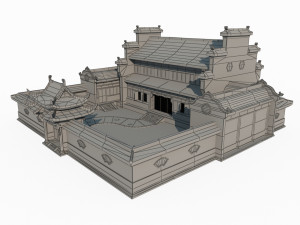 A luxurious courtyard of ancient East Asian architecture 3Dモデル