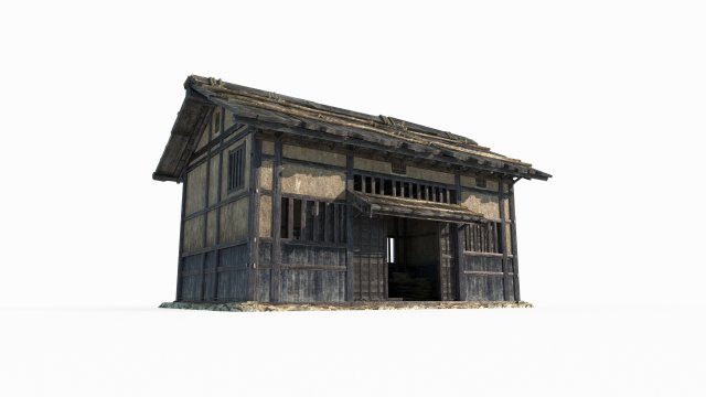 Wooden houses in ancient East Asia 3D Model .c4d .max .obj .3ds .fbx .stl .blend 