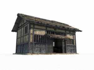 Case di legno nell'antica Asia orientale Modello 3D