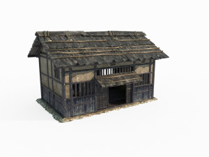 Wooden houses in ancient East Asia 3D Model