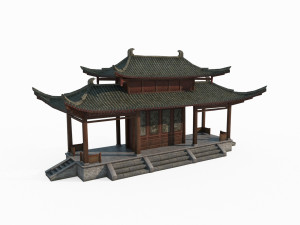 East Asian ancient architecture landscape pavilion Model 3D