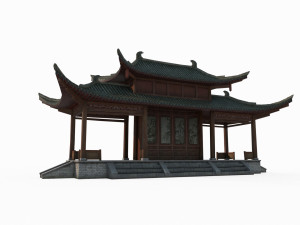 East Asian ancient architecture landscape pavilion Model 3D